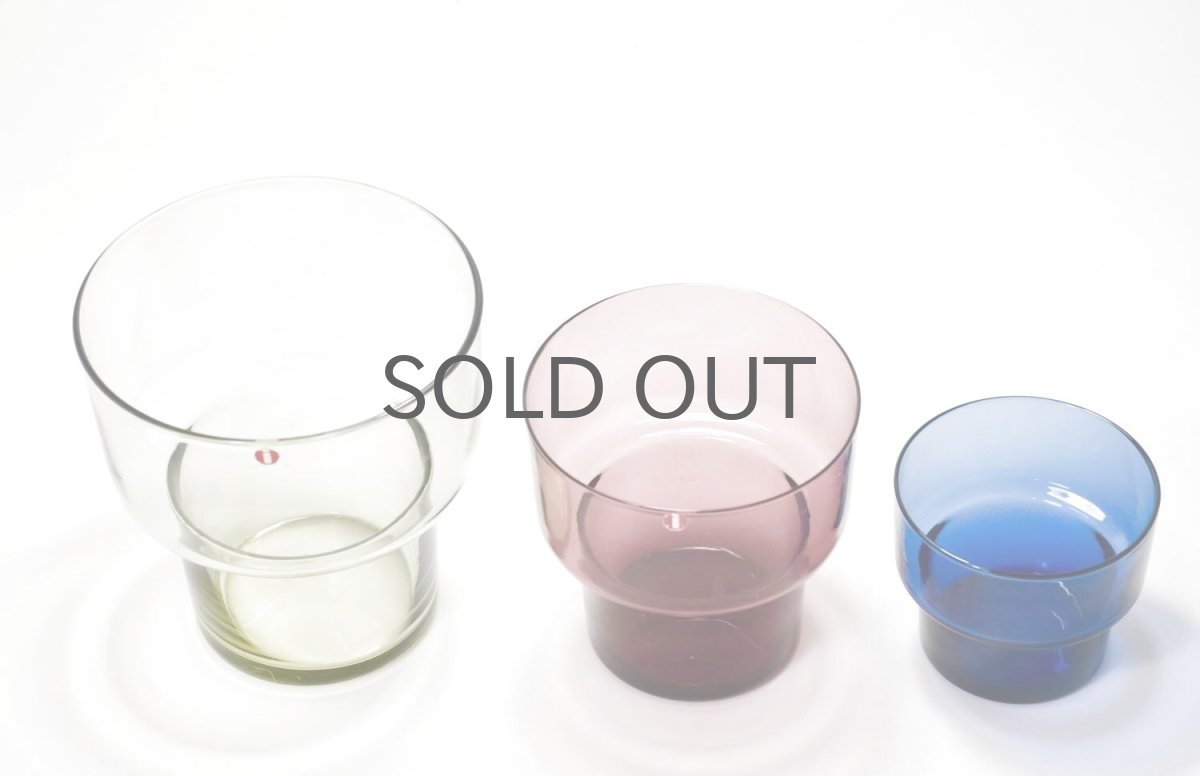 画像5: 北欧ビンテージガラス/Lisa Johansson Pape/リサヨハンソンパッペ/Viola/ビオラ/トリプルベース/クリア&ブルー&ピンク (5)