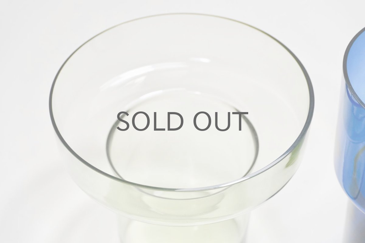 画像3: 北欧ビンテージガラス/Lisa Johansson Pape/リサヨハンソンパッペ/Achillea/アキレア/Wベース/クリア&ブルー (3)