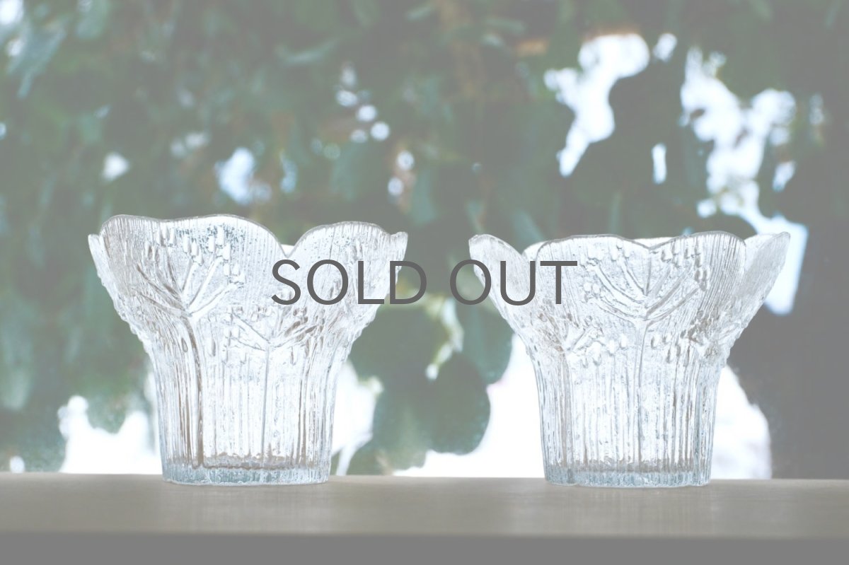 画像9: ビンテージ北欧ガラス/フィンランド/Mantsalan Lasisepat/シャク/クリア/花瓶/キャンドルホルダー (9)