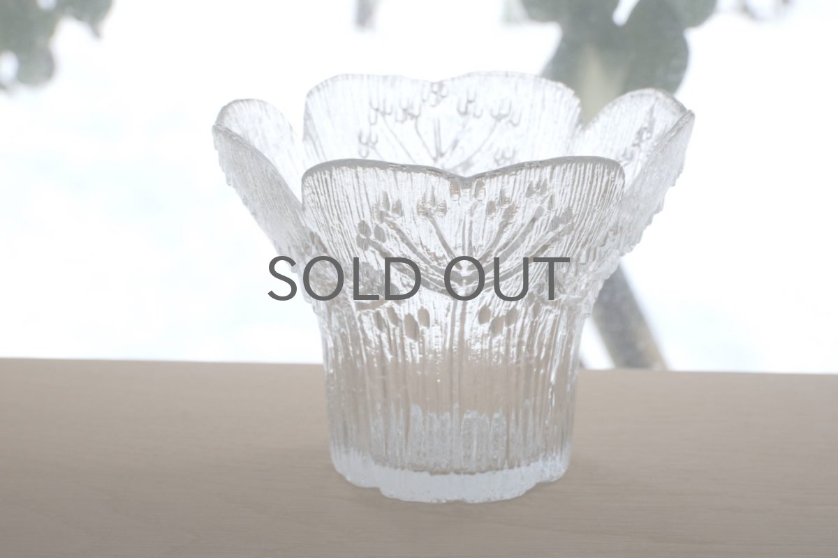 画像3: ビンテージ北欧ガラス/フィンランド/Lasisepat/ラシセパット/フェンネル/クリア/花瓶/キャンドルホルダー (3)