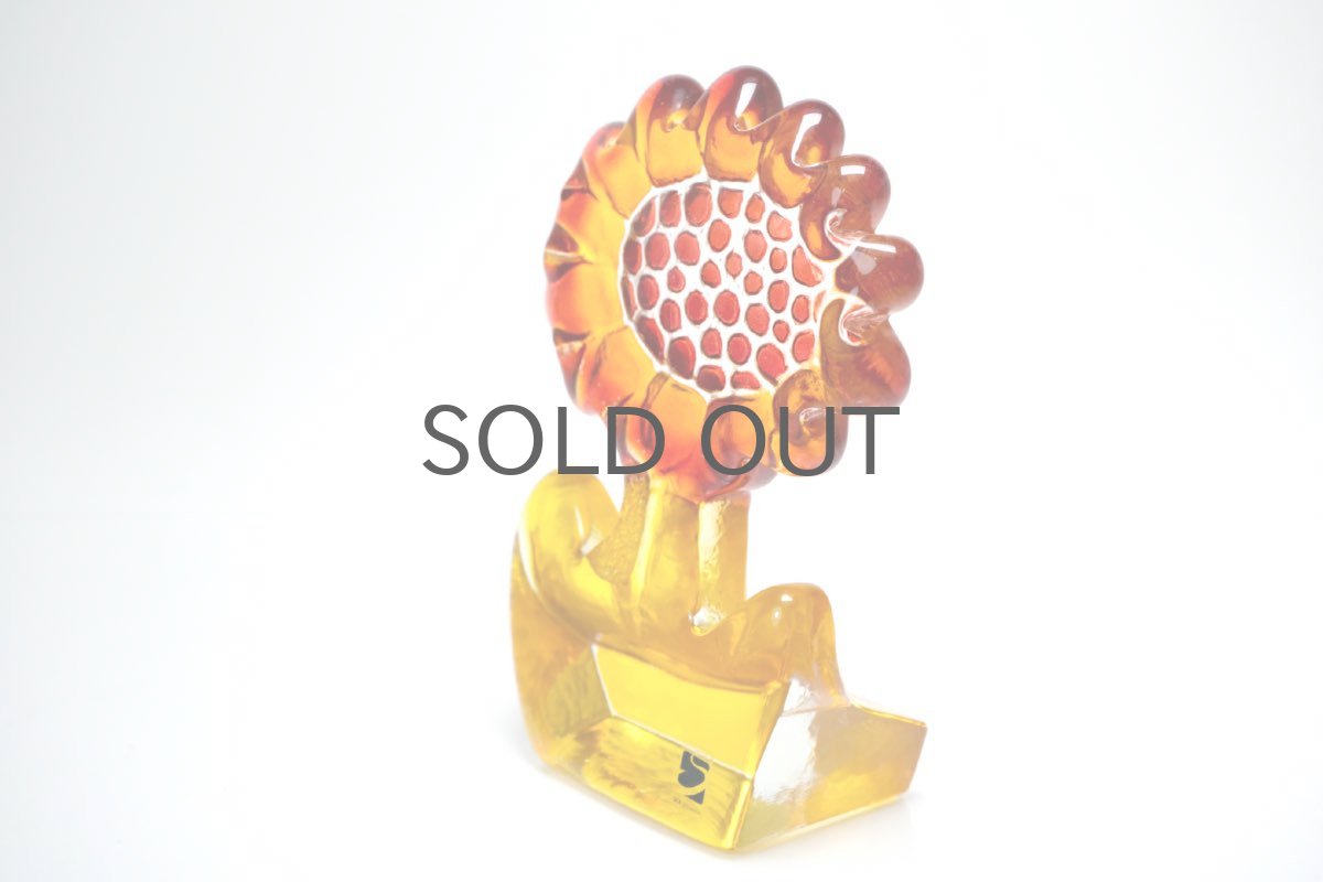 画像7: スウェーデン/Sea Glasbruk製/花のガラスオブジェ/レッド (7)