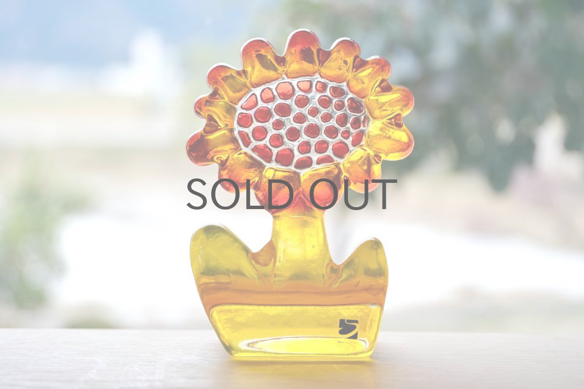 画像9: スウェーデン/Sea Glasbruk製/花のガラスオブジェ/レッド (9)