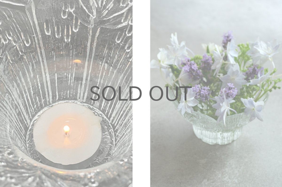 画像7: ビンテージ北欧ガラス/フィンランド/Mantsalan Lasisepat/シャク/クリア/花瓶/キャンドルホルダー (7)