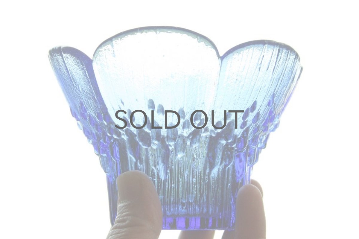 画像5: ビンテージ北欧ガラス/フィンランド/Mantsalan Lasisepat/クロッカス/レアカラーブルー/花瓶/キャンドルホルダー (5)