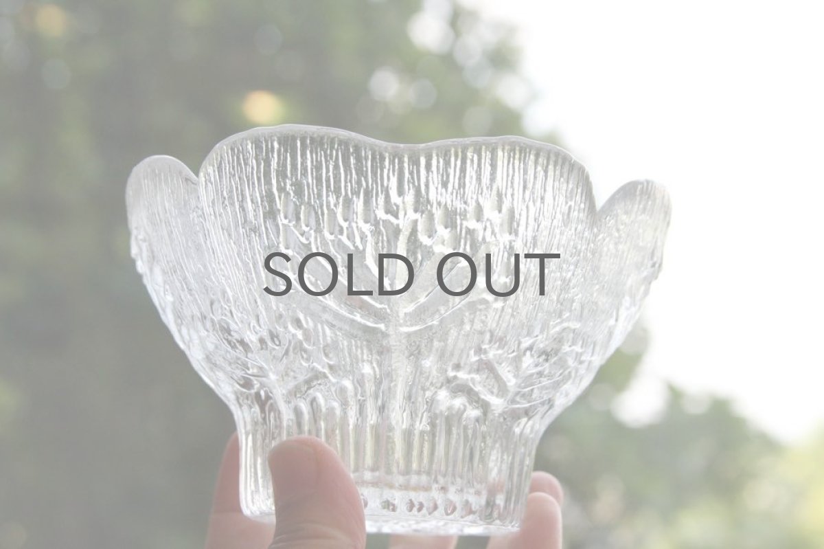 画像11: ビンテージ北欧ガラス/フィンランド/Mantsalan Lasisepat/シャク/クリア/花瓶/キャンドルホルダー/Sサイズ (11)