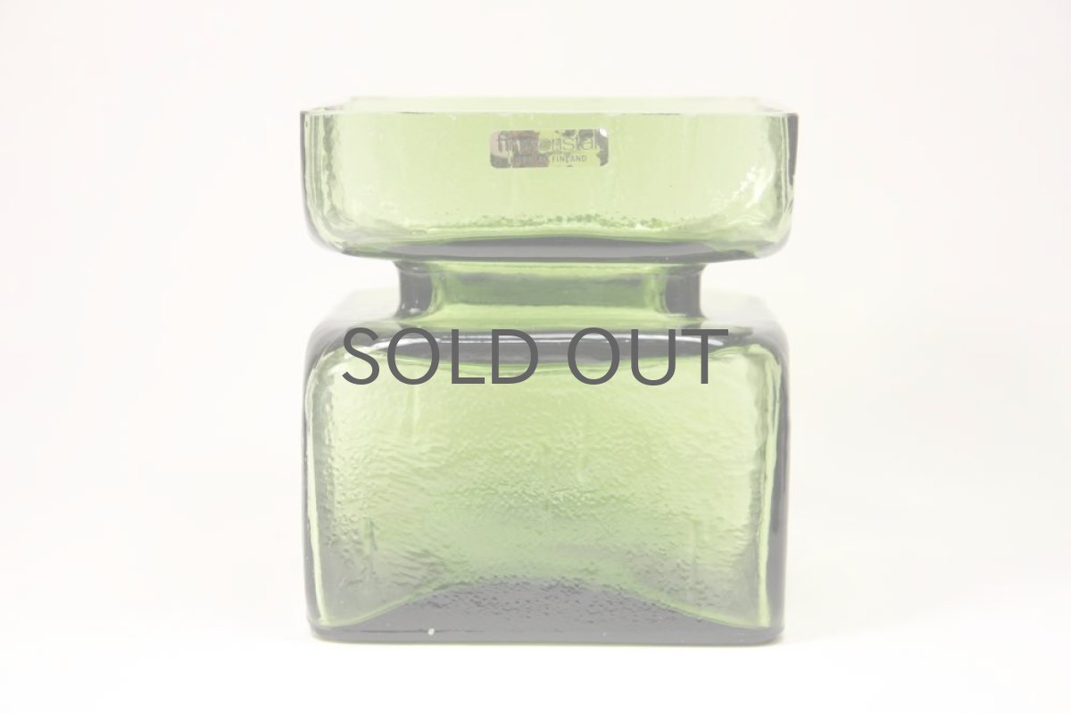 画像2: ビンテージ北欧雑貨/Riihimaen/リーヒマエン・ラシ/Lasi Pala/花瓶/グリーン/Lサイズ (2)