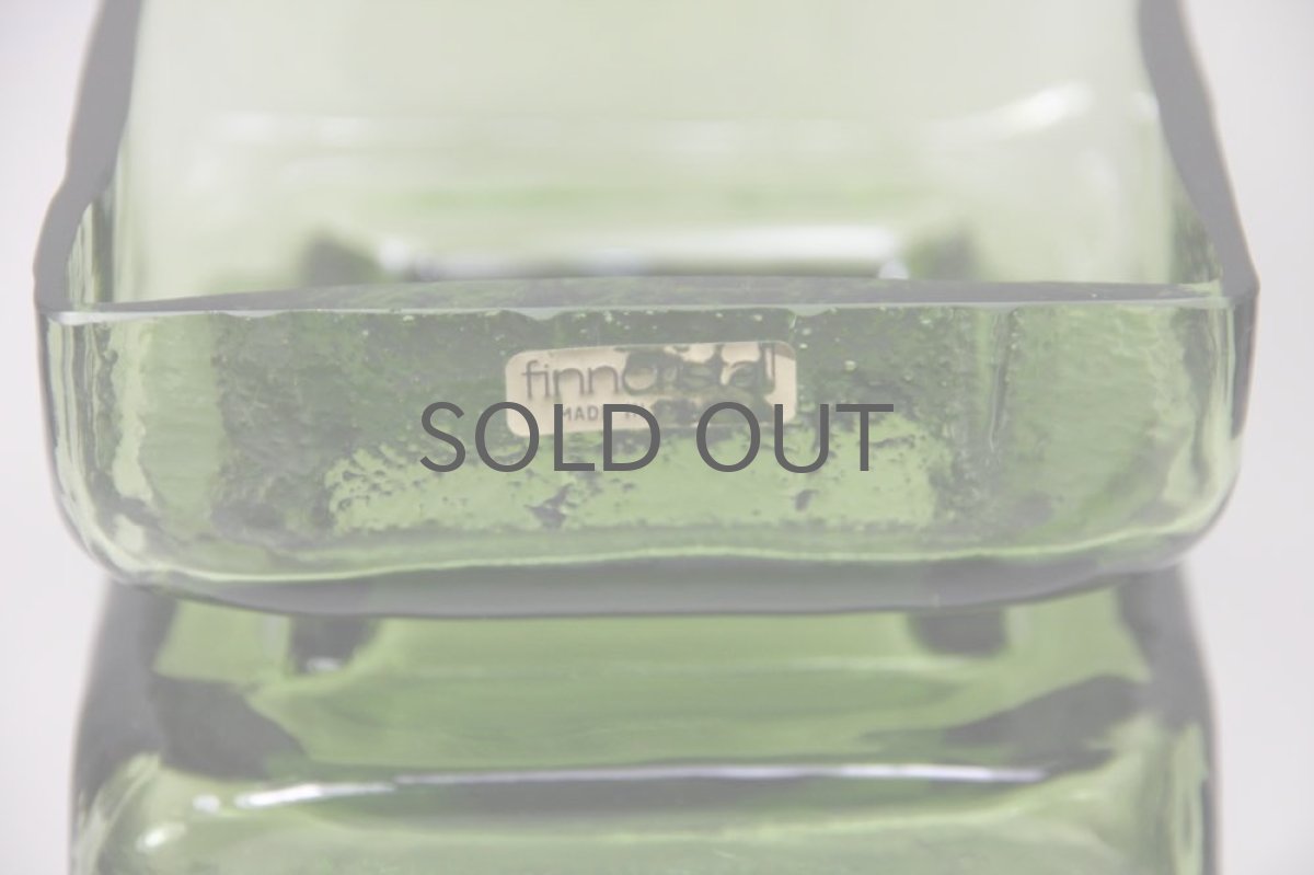 画像4: ビンテージ北欧雑貨/Riihimaen/リーヒマエン・ラシ/Lasi Pala/花瓶/グリーン/Lサイズ (4)