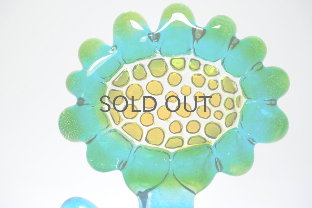 画像2: スウェーデン/Sea Glasbruk製/フラワーのガラスオブジェ/ブルー (2)