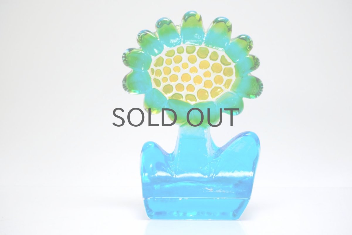 画像6: スウェーデン/Sea Glasbruk製/フラワーのガラスオブジェ/ブルー (6)