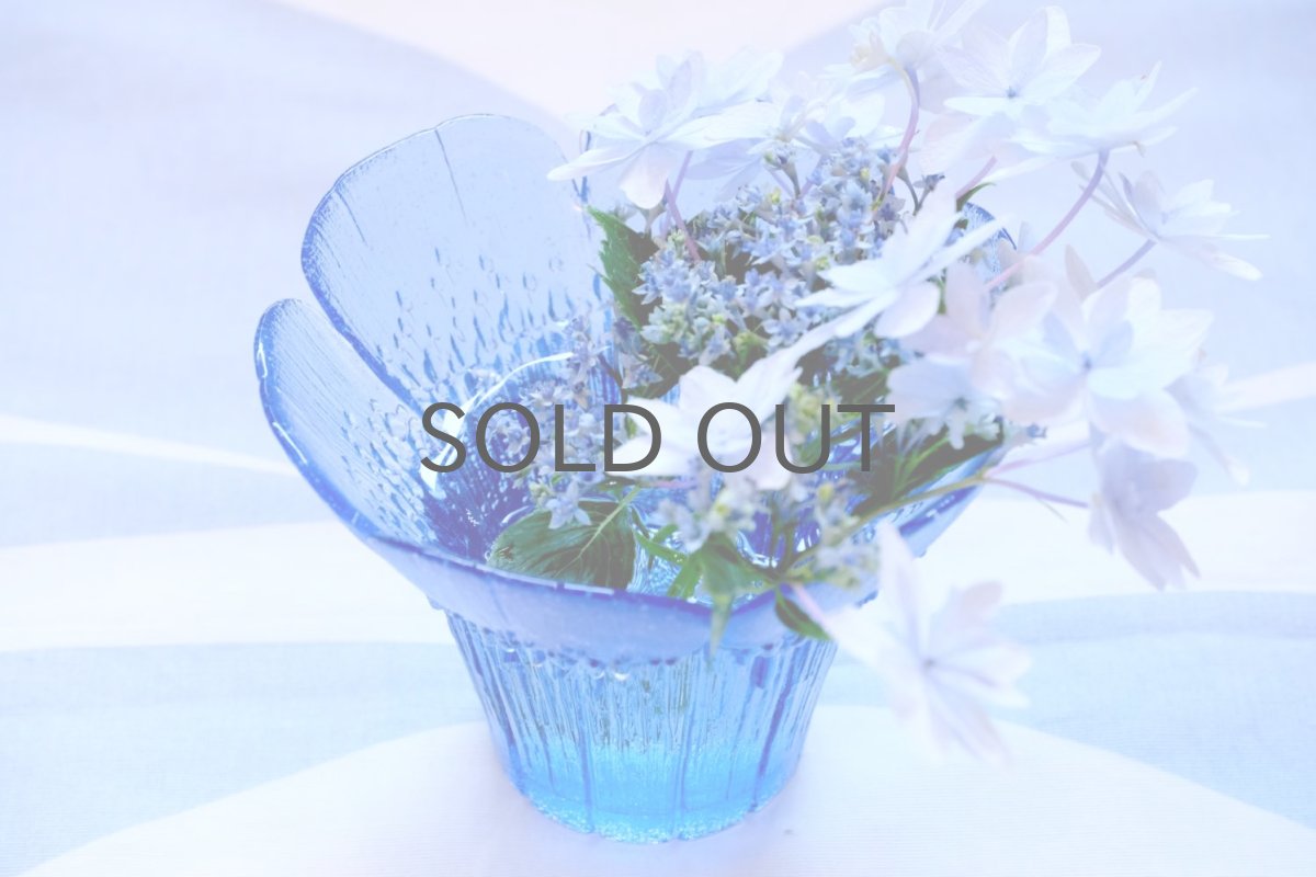 画像7: ビンテージ北欧ガラス/フィンランド/Mantsalan Lasisepat/クロッカス/レアカラーブルー/Lサイズ/花瓶/キャンドルホルダー (7)