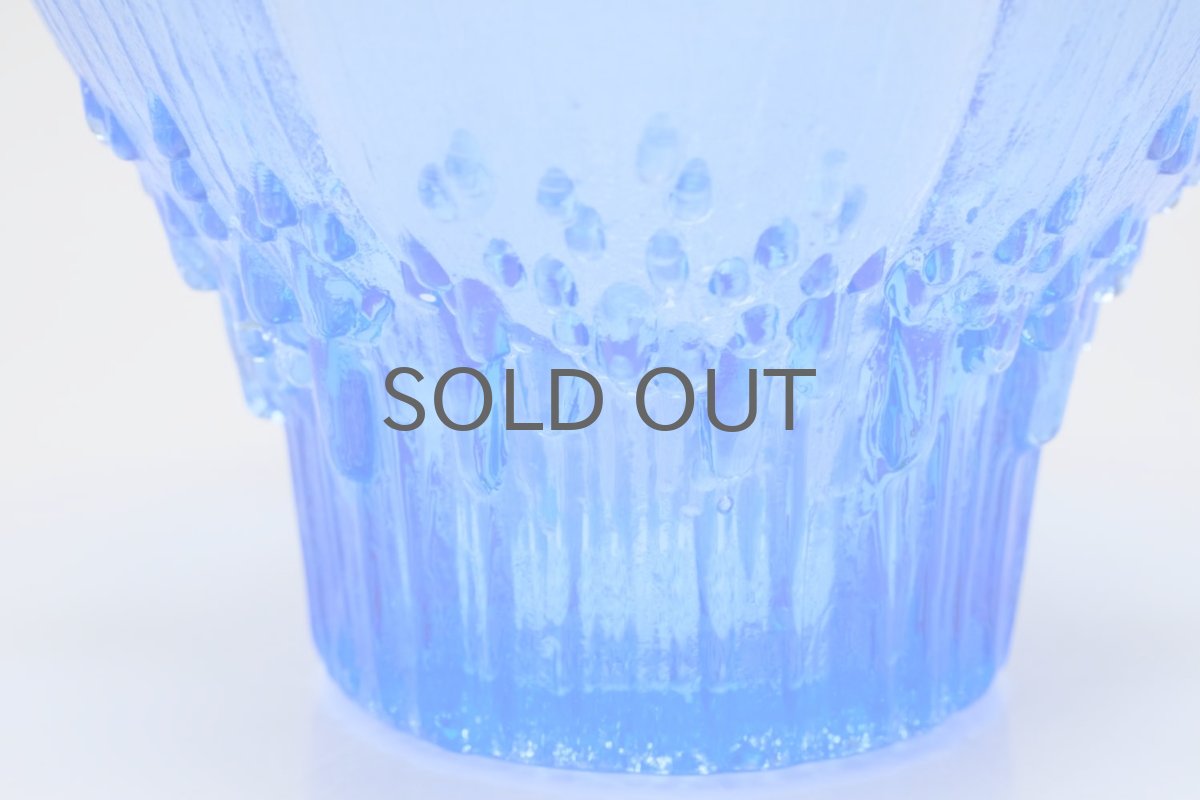 画像5: ビンテージ北欧ガラス/フィンランド/Mantsalan Lasisepat/クロッカス/レアカラーブルー/Mサイズ/花瓶/キャンドルホルダー (5)