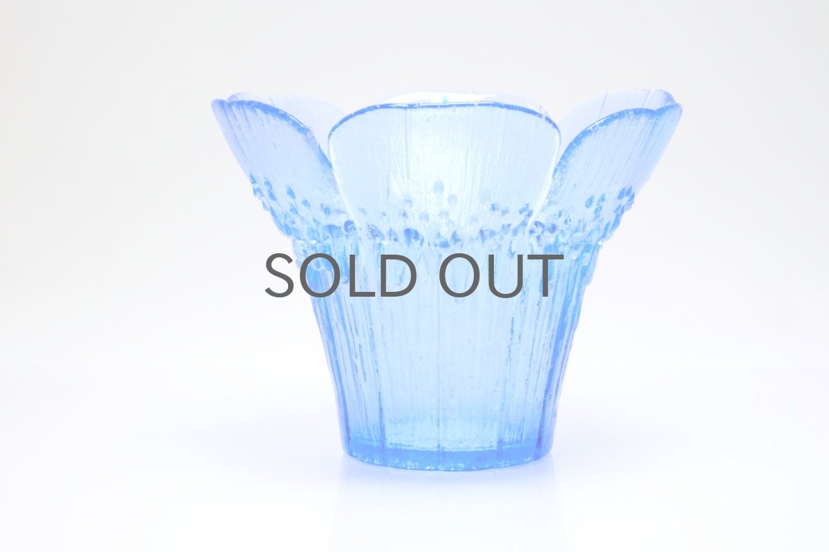 画像3: ビンテージ北欧ガラス/フィンランド/Mantsalan Lasisepat/クロッカス/レアカラーブルー/Lサイズ/花瓶/キャンドルホルダー (3)
