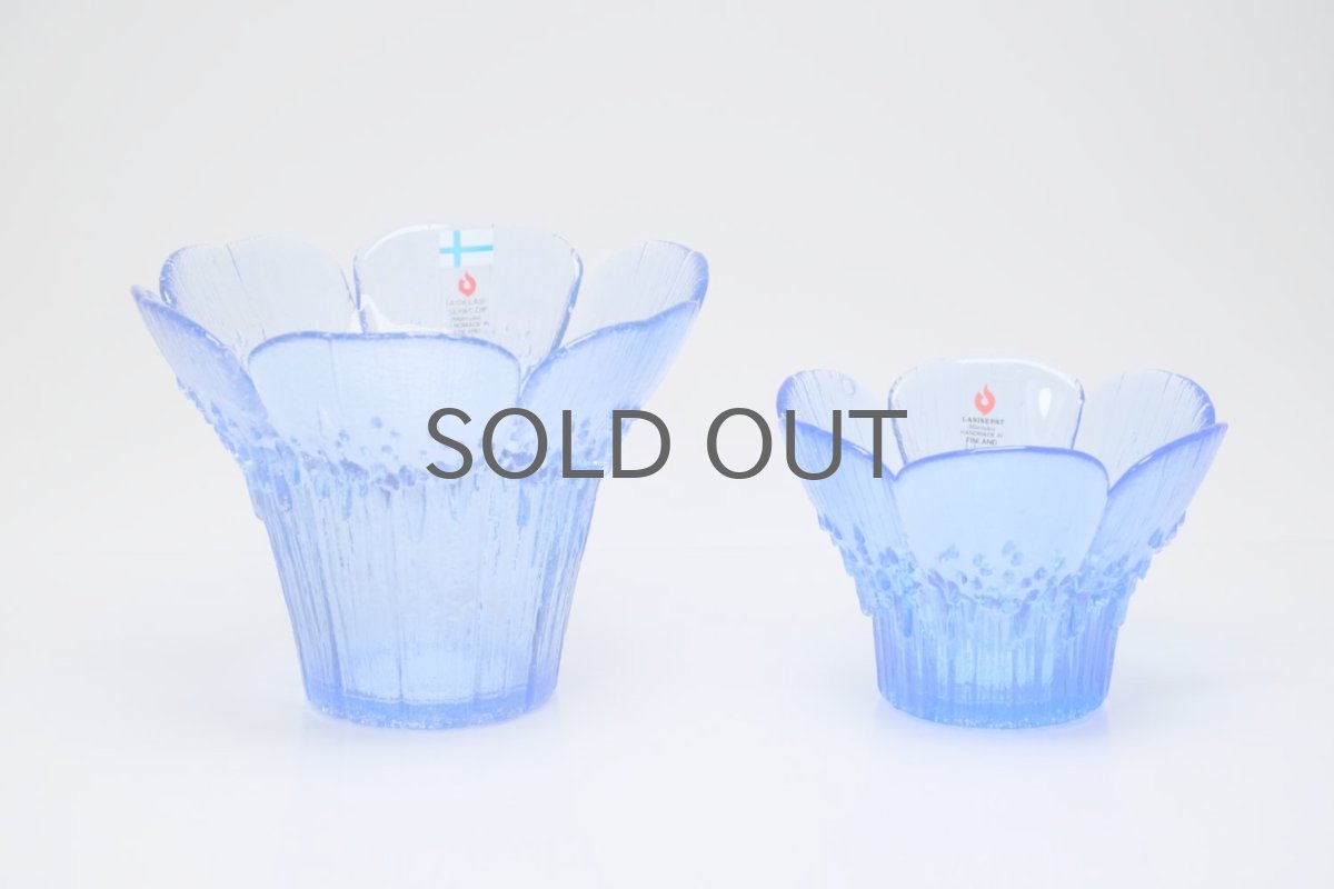 画像10: ビンテージ北欧ガラス/フィンランド/Mantsalan Lasisepat/クロッカス/レアカラーブルー/Mサイズ/花瓶/キャンドルホルダー (10)