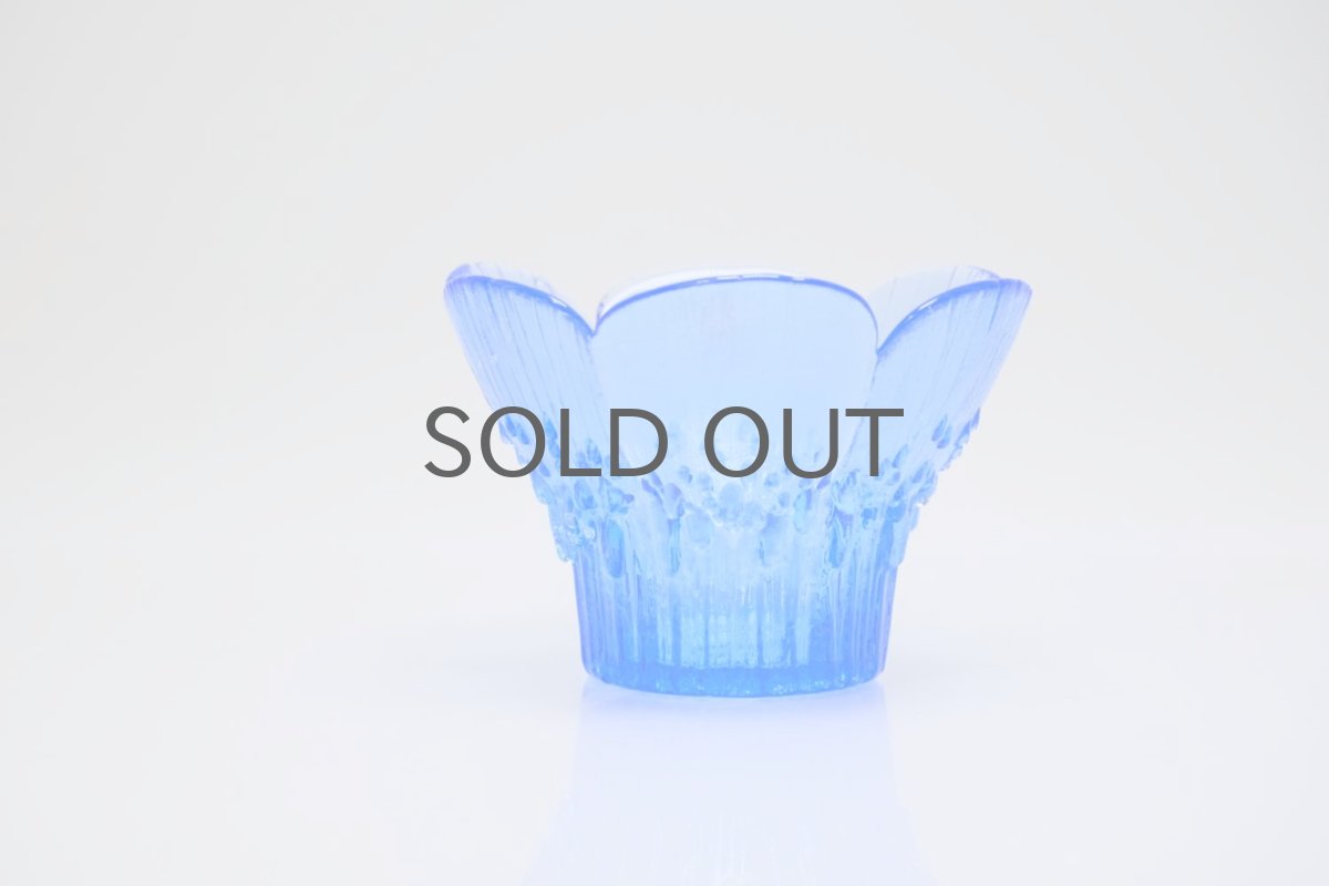 画像2: ビンテージ北欧ガラス/フィンランド/Mantsalan Lasisepat/クロッカス/レアカラーブルー/Mサイズ/花瓶/キャンドルホルダー (2)