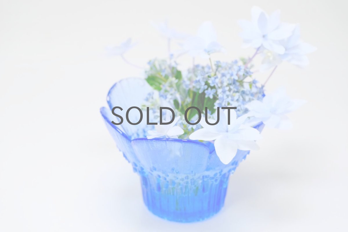 画像9: ビンテージ北欧ガラス/フィンランド/Mantsalan Lasisepat/クロッカス/レアカラーブルー/Mサイズ/花瓶/キャンドルホルダー (9)