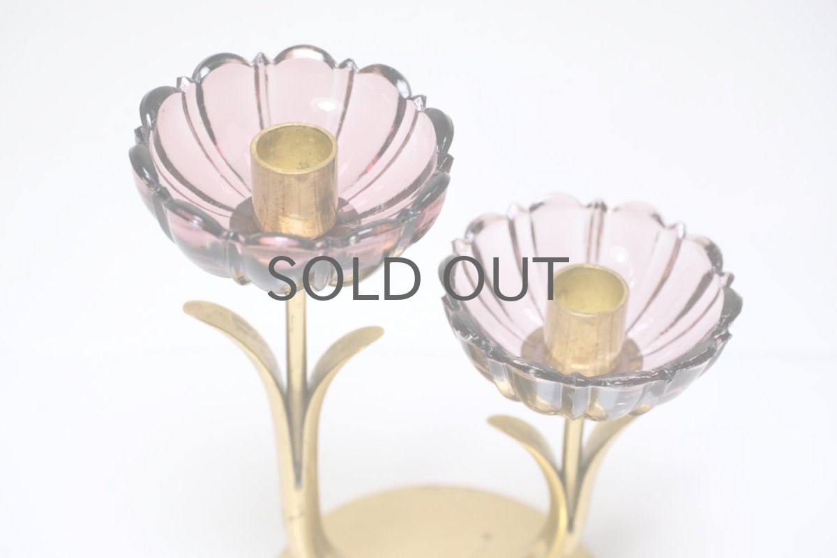 画像3: スウェーデン/Gunnar Ander/グンナー アンデル/キャンドルスタンド/パープル花2連/No.2 (3)