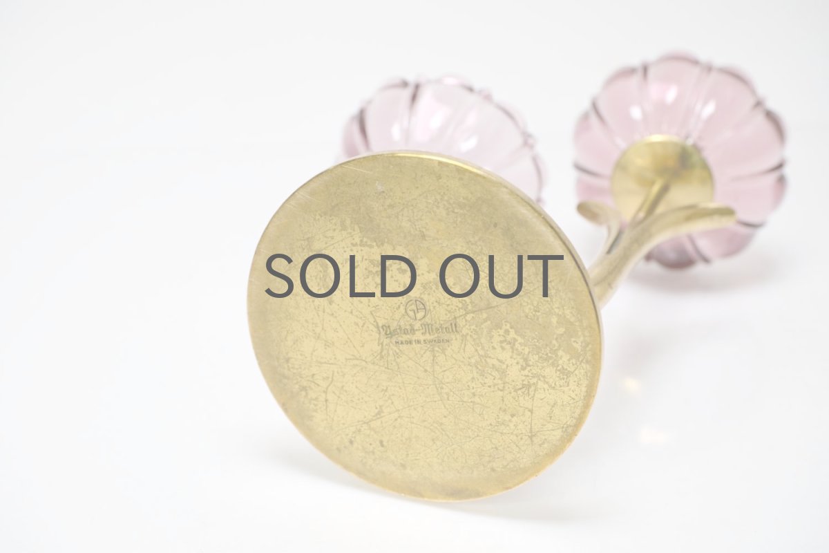 画像5: スウェーデン/Gunnar Ander/グンナー アンデル/キャンドルスタンド/パープル花2連/No.2 (5)