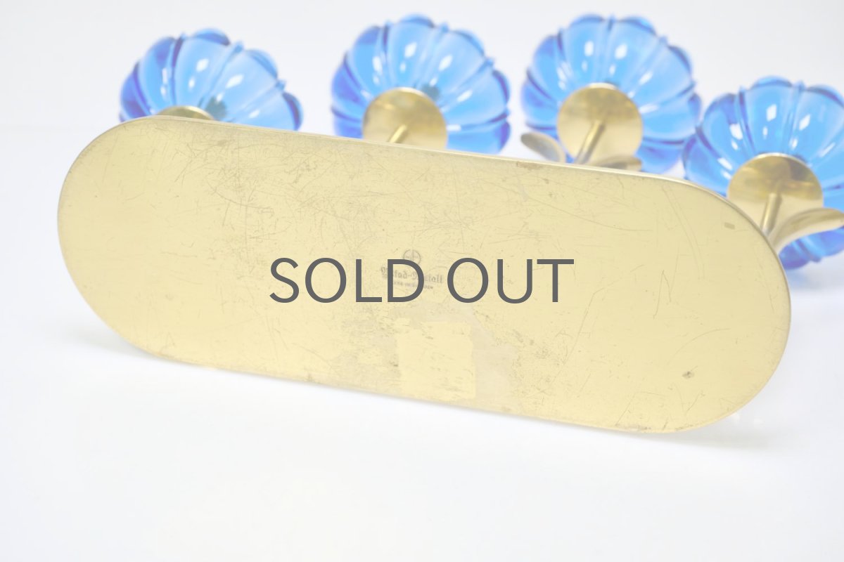 画像7: スウェーデン/Gunnar Ander/グンナー アンデル/キャンドルスタンド/ブルー花4連 (7)