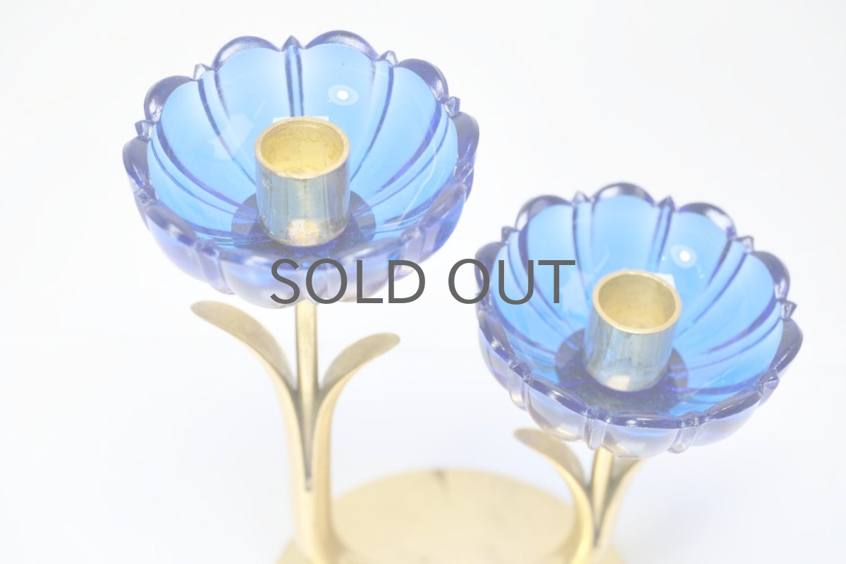 画像4: スウェーデン/Gunnar Ander/グンナー アンデル/キャンドルスタンド/ブルー花2連 (4)
