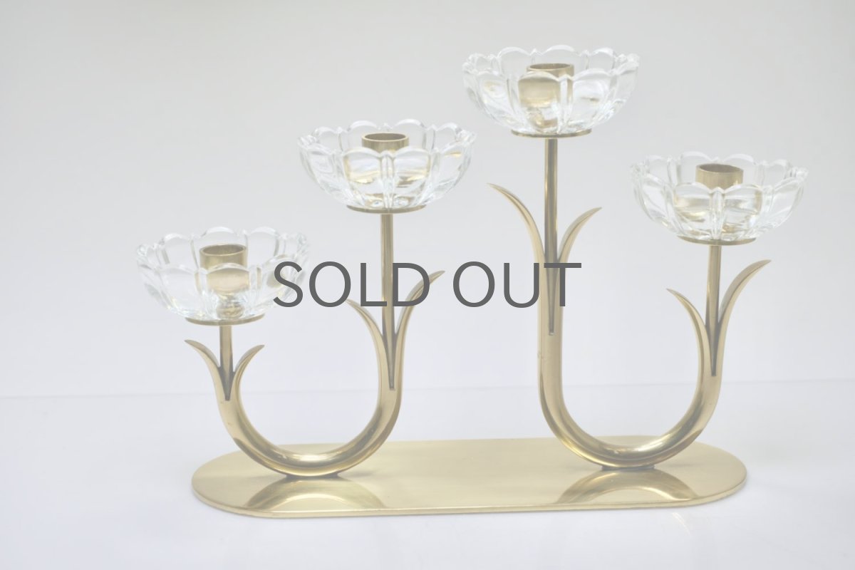 画像4: スウェーデン/Gunnar Ander/グンナー アンデル/キャンドルスタンド/クリア花4連 (4)