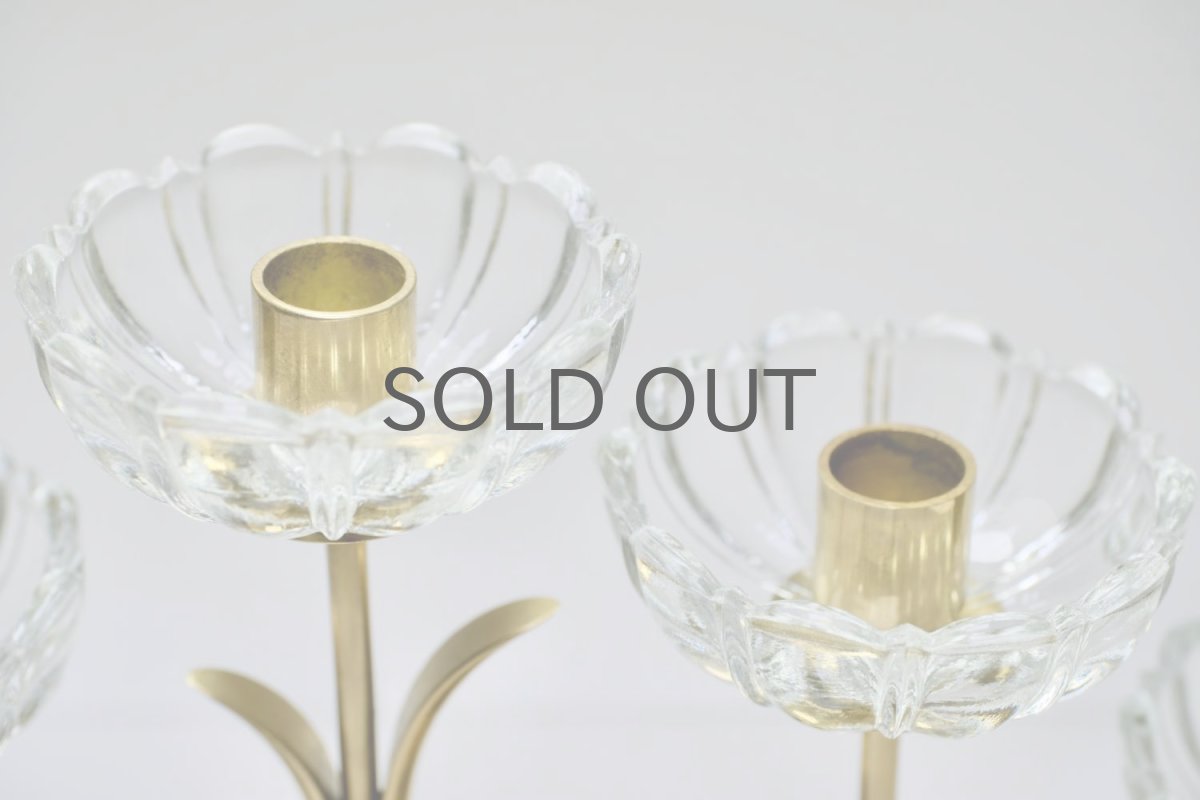 画像3: スウェーデン/Gunnar Ander/グンナー アンデル/キャンドルスタンド/クリア花4連 (3)