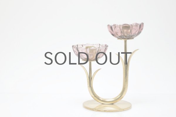 スウェーデン/Gunnar Ander/グンナー アンデル/キャンドルスタンド/花2連