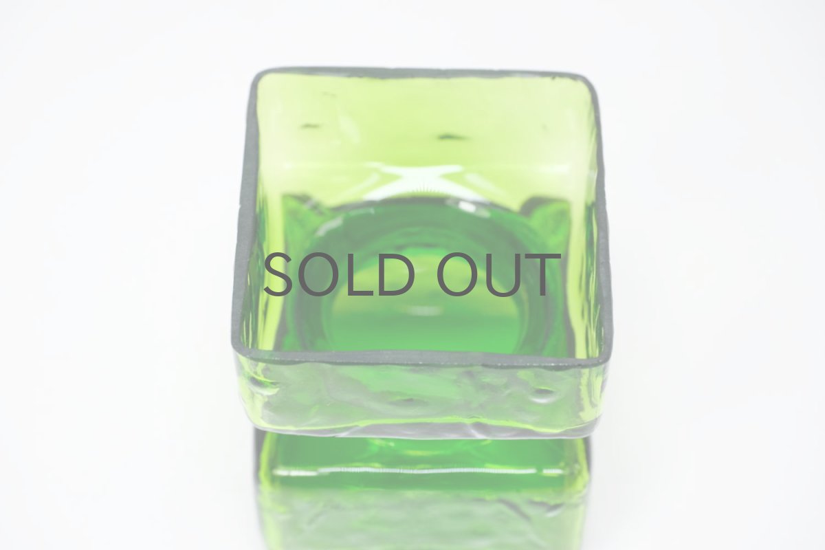 画像3: ビンテージ北欧雑貨/Riihimaen Lasi/リーヒマエンラシ/Pala/パラ/花瓶/グリーン/XSサイズ  (3)