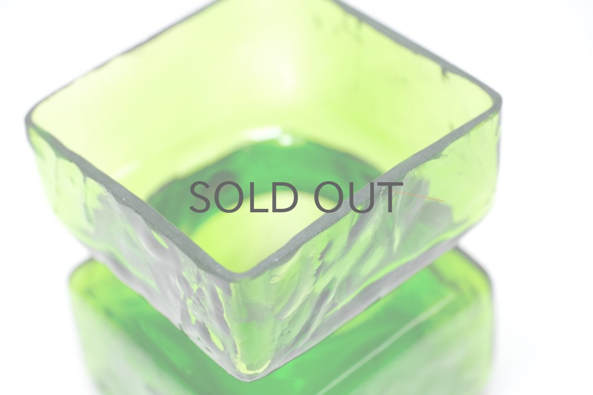 画像4: ビンテージ北欧雑貨/Riihimaen Lasi/リーヒマエンラシ/Pala/パラ/花瓶/グリーン/XSサイズ  (4)