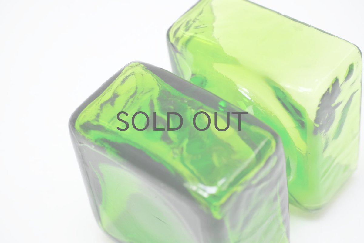 画像6: ビンテージ北欧雑貨/Riihimaen Lasi/リーヒマエンラシ/Pala/パラ/花瓶/グリーン/XSサイズ  (6)