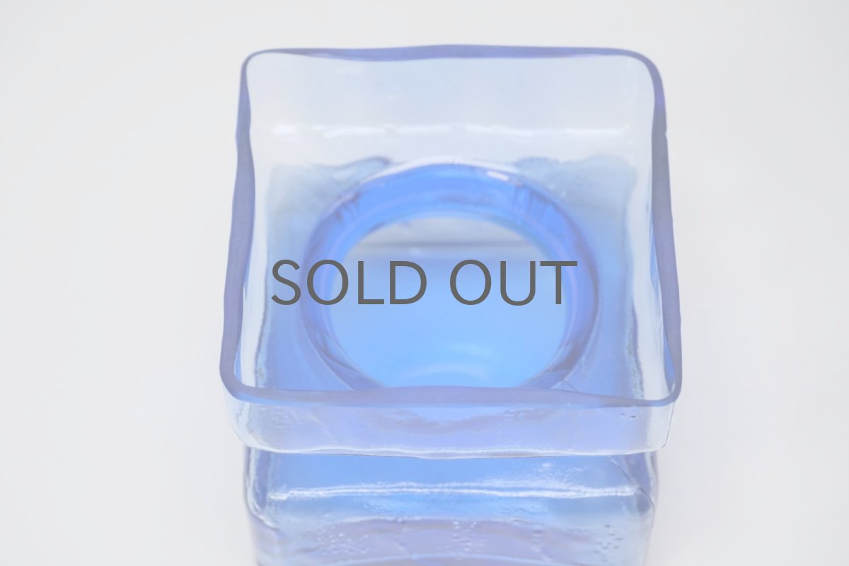 画像2: ビンテージ北欧雑貨/Riihimaen Lasi /リーヒマエン・ラシ/Pala/パラ/花瓶/ブルー/Mサイズ (2)