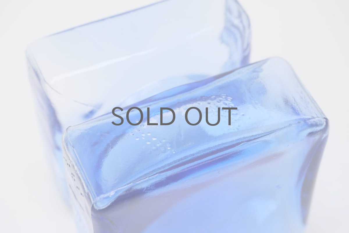 画像4: ビンテージ北欧雑貨/Riihimaen Lasi /リーヒマエン・ラシ/Pala/パラ/花瓶/ブルー/Mサイズ (4)