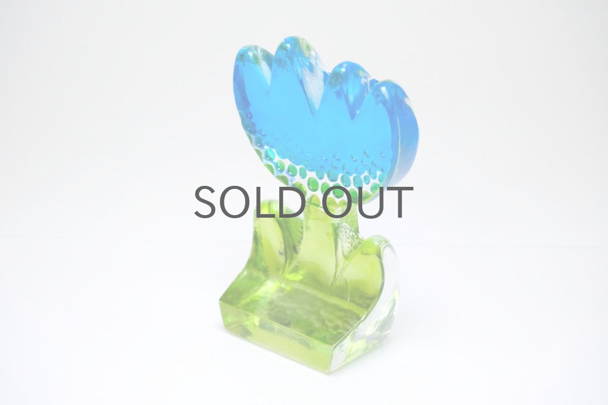 画像6: スウェーデン/Sea Glasbruk製/チューリップのガラスオブジェ/ブルー✕グリーン (6)