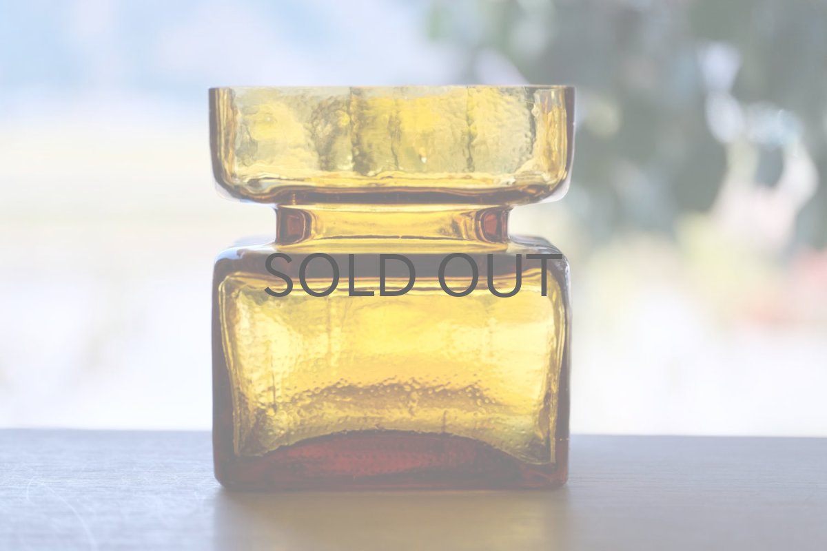 画像8: 北欧ビンテージ雑貨/RIIHIMÄKI lasi/リーヒマエンラシ/Palaシリーズ/花瓶/アンバー/Lサイズ (8)