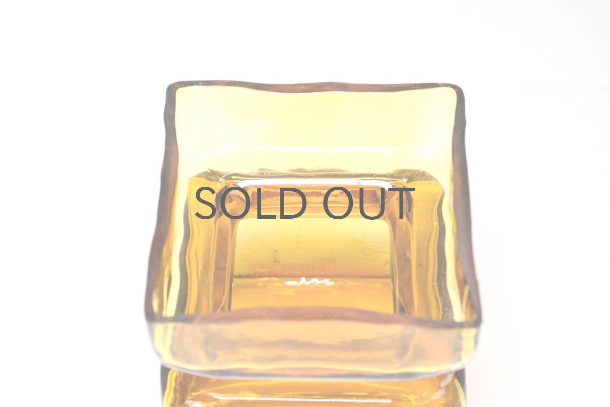 画像4: 北欧ビンテージ雑貨/RIIHIMÄKI lasi/リーヒマエンラシ/Palaシリーズ/花瓶/アンバー/Lサイズ (4)