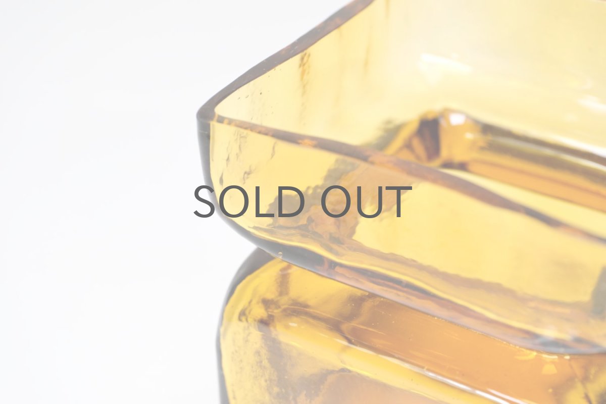 画像5: 北欧ビンテージ雑貨/RIIHIMÄKI lasi/リーヒマエンラシ/Palaシリーズ/花瓶/アンバー/Lサイズ (5)