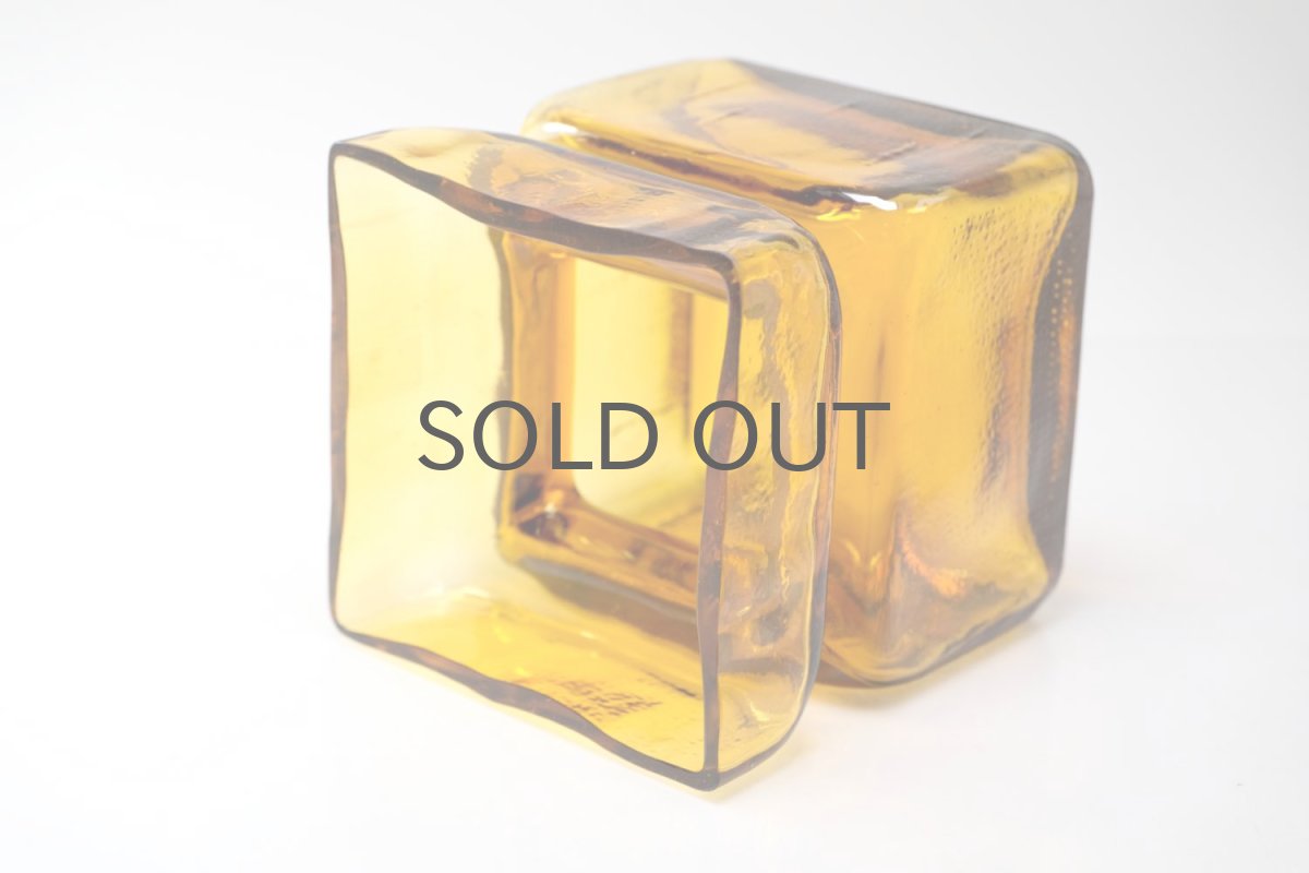 画像7: 北欧ビンテージ雑貨/RIIHIMÄKI lasi/リーヒマエンラシ/Palaシリーズ/花瓶/アンバー/Lサイズ (7)