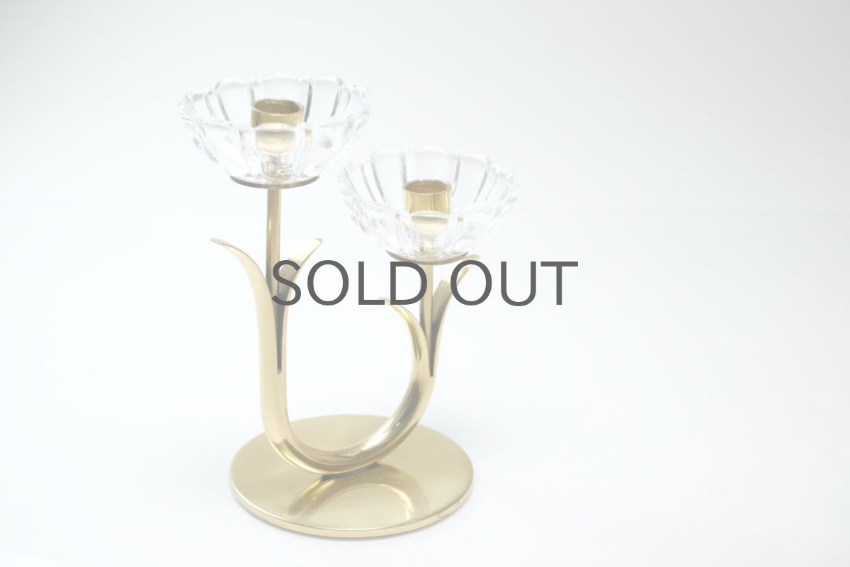 画像3: スウェーデン/Gunnar Ander/グンナー アンデル/キャンドルスタンド/クリア花2連 (3)