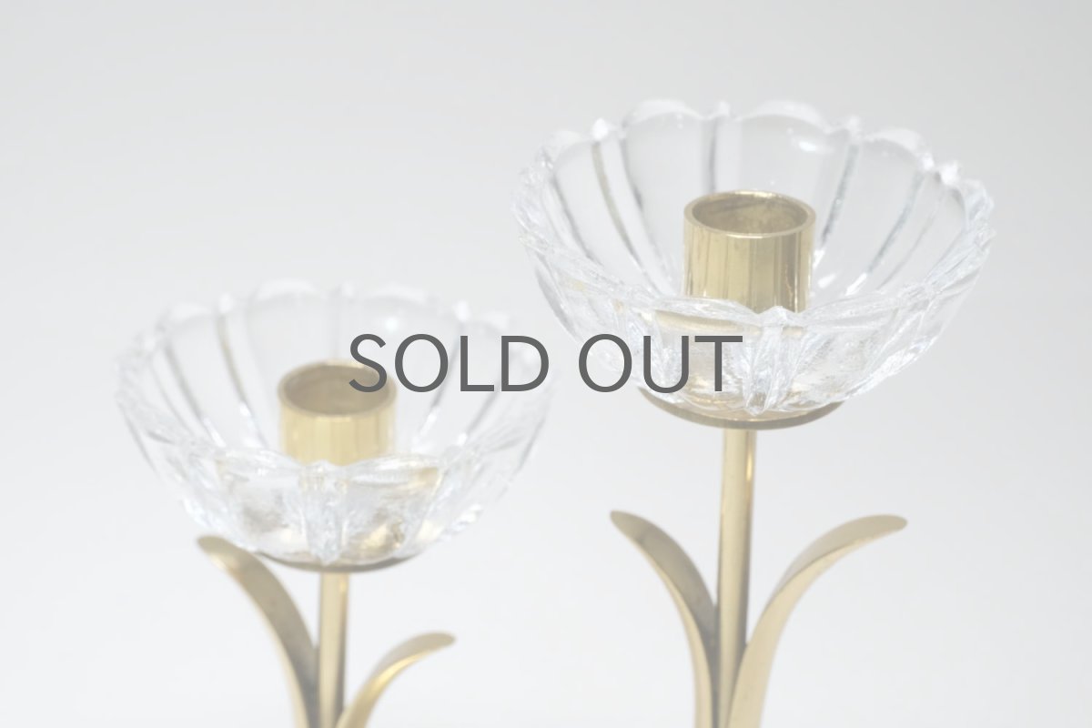 画像4: スウェーデン/Gunnar Ander/グンナー アンデル/キャンドルスタンド/クリア花2連 (4)