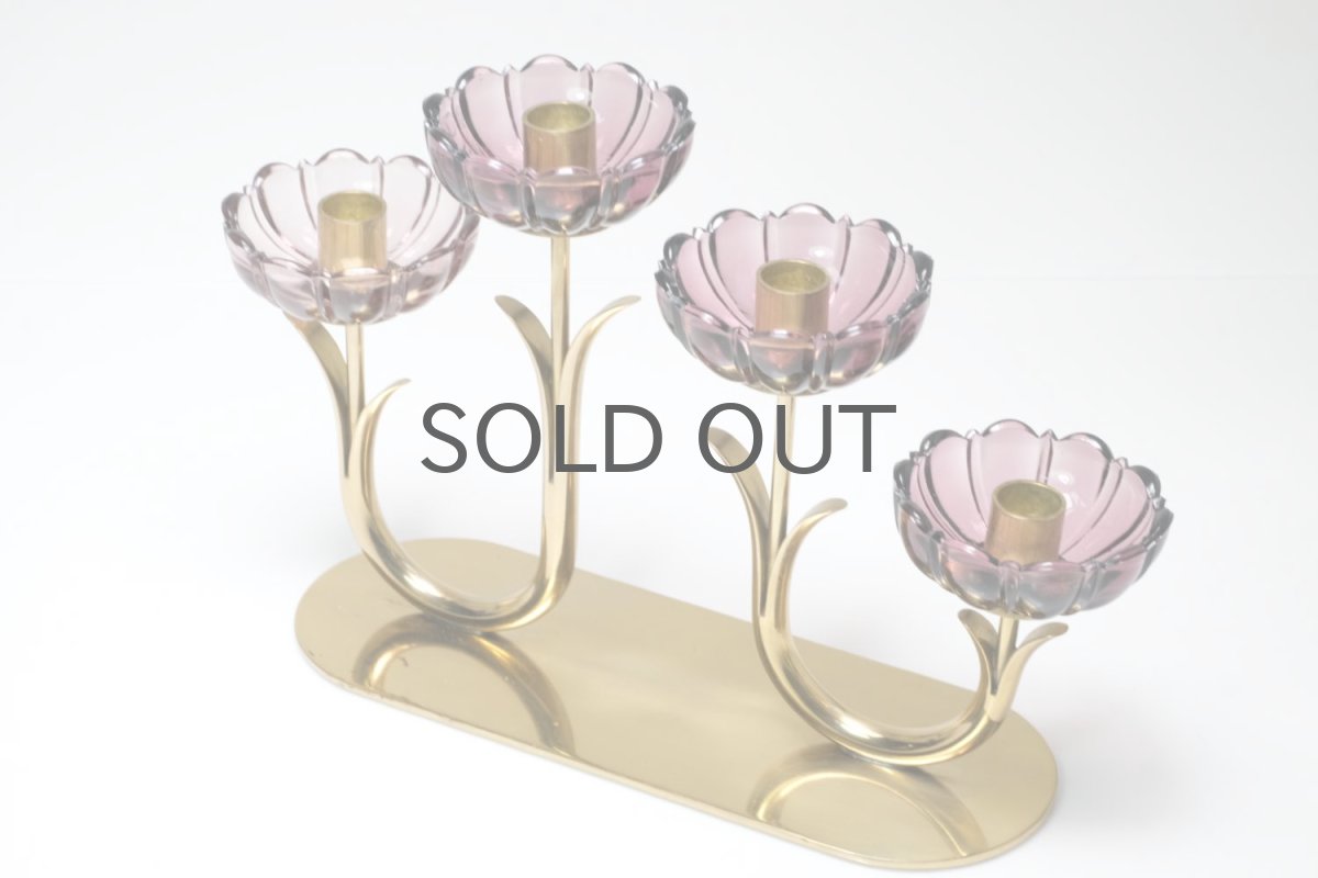 画像6: スウェーデン/Gunnar Ander/グンナー アンデル/キャンドルスタンド/パープル花4連 (6)