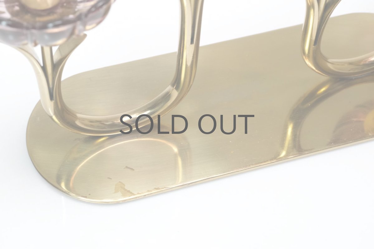 画像7: スウェーデン/Gunnar Ander/グンナー アンデル/キャンドルスタンド/パープル花4連 (7)