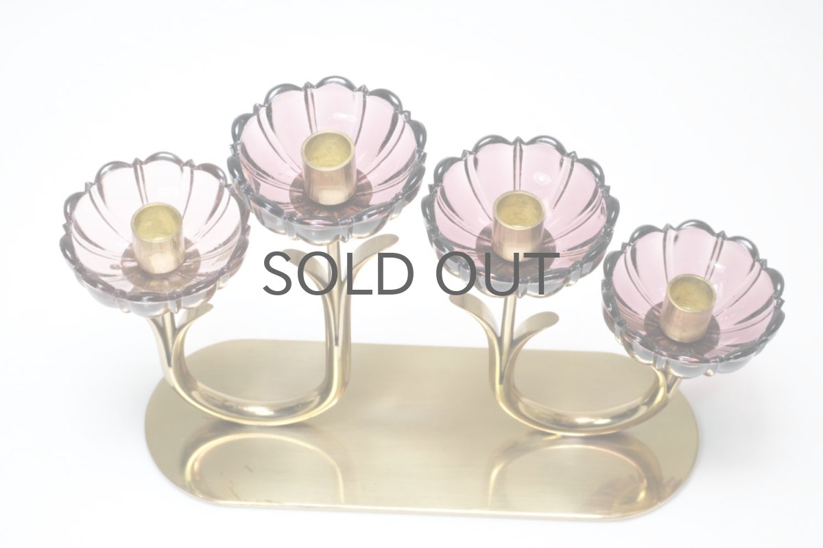 画像4: スウェーデン/Gunnar Ander/グンナー アンデル/キャンドルスタンド/パープル花4連 (4)