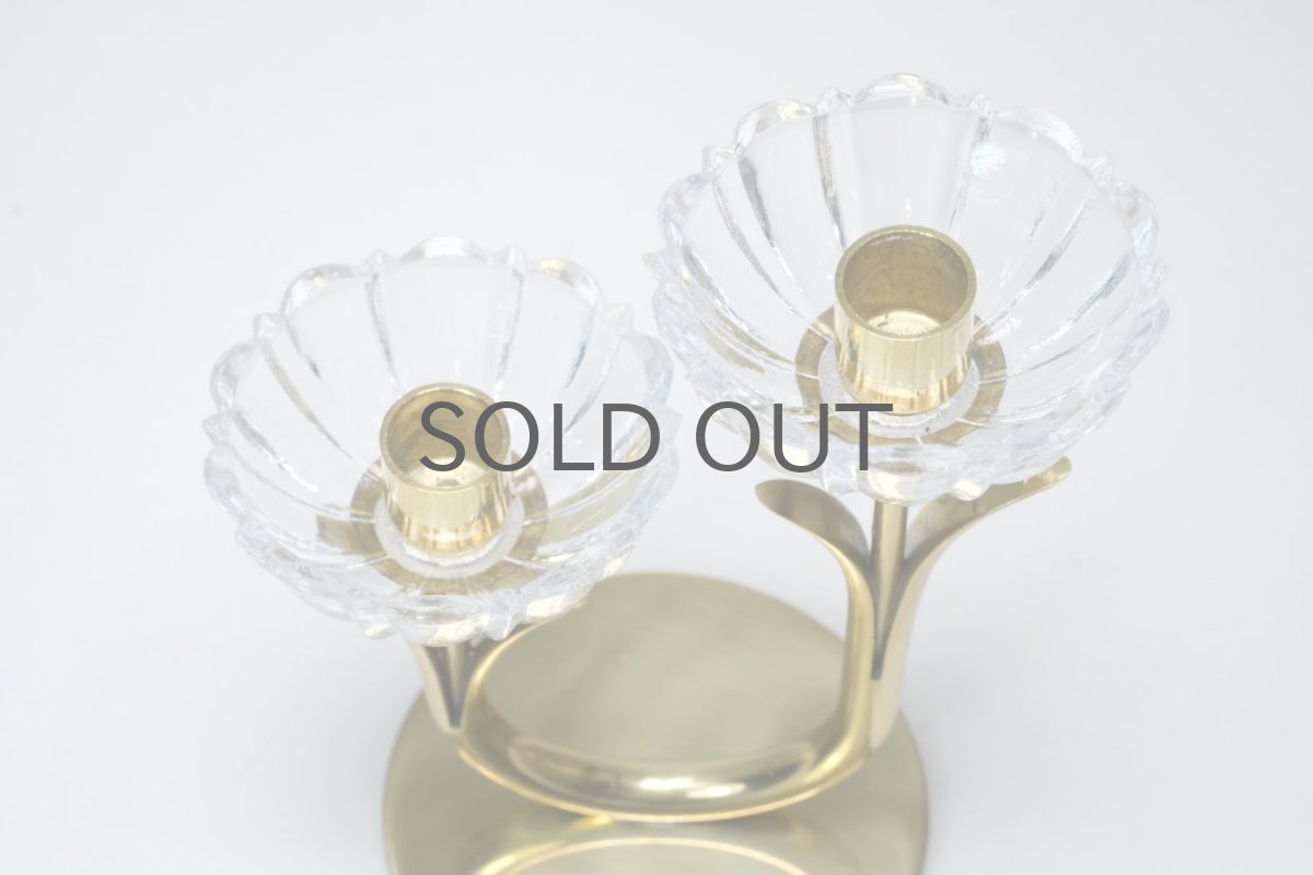 画像5: スウェーデン/Gunnar Ander/グンナー アンデル/キャンドルスタンド/クリア花2連 (5)