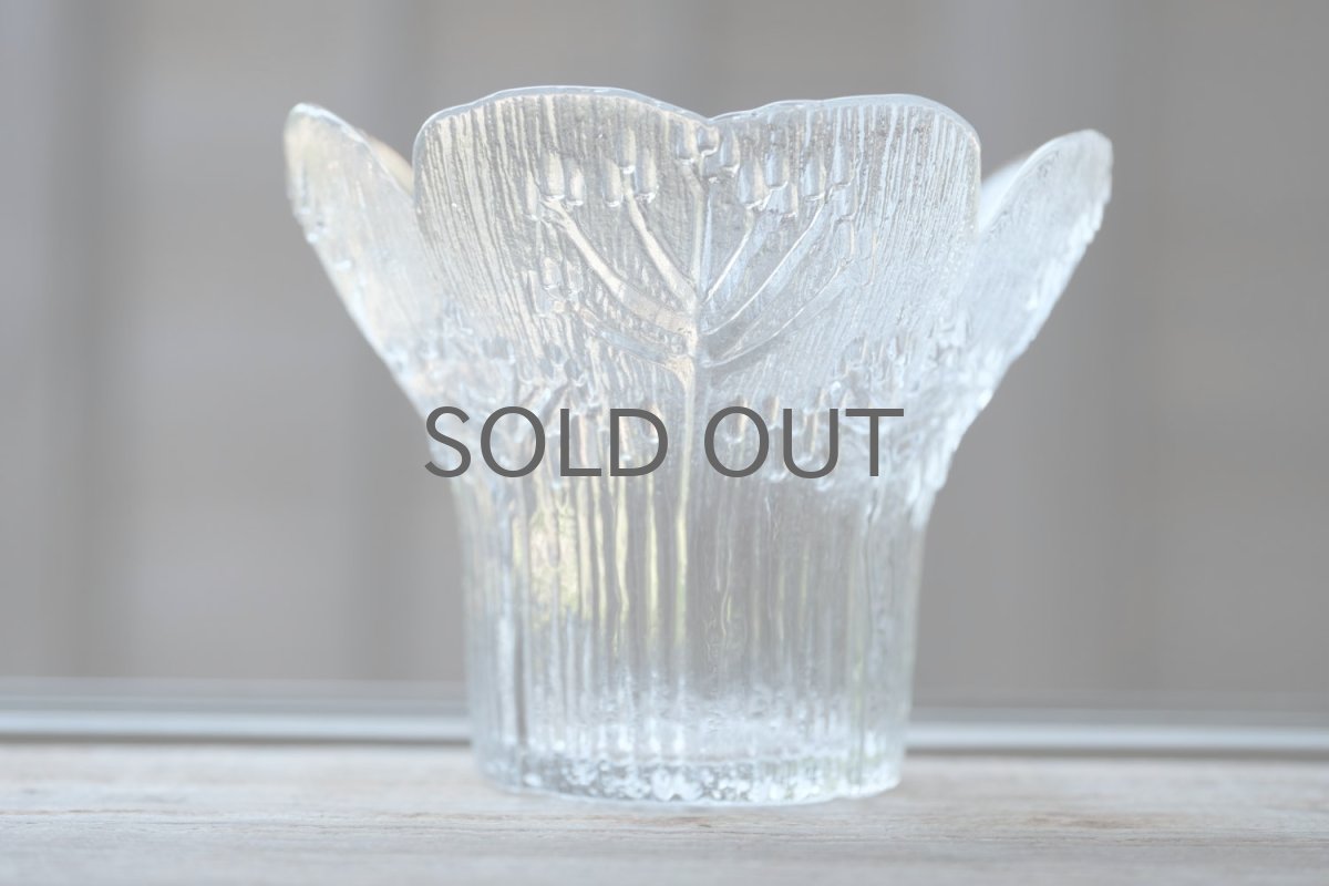 画像3: ビンテージ北欧ガラス/フィンランド/Mantsalan Lasisepat/シャク/クリア/花瓶/キャンドルホルダー (3)