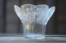 画像3: ビンテージ北欧ガラス/フィンランド/Mantsalan Lasisepat/シャク/クリア/花瓶/キャンドルホルダー (3)