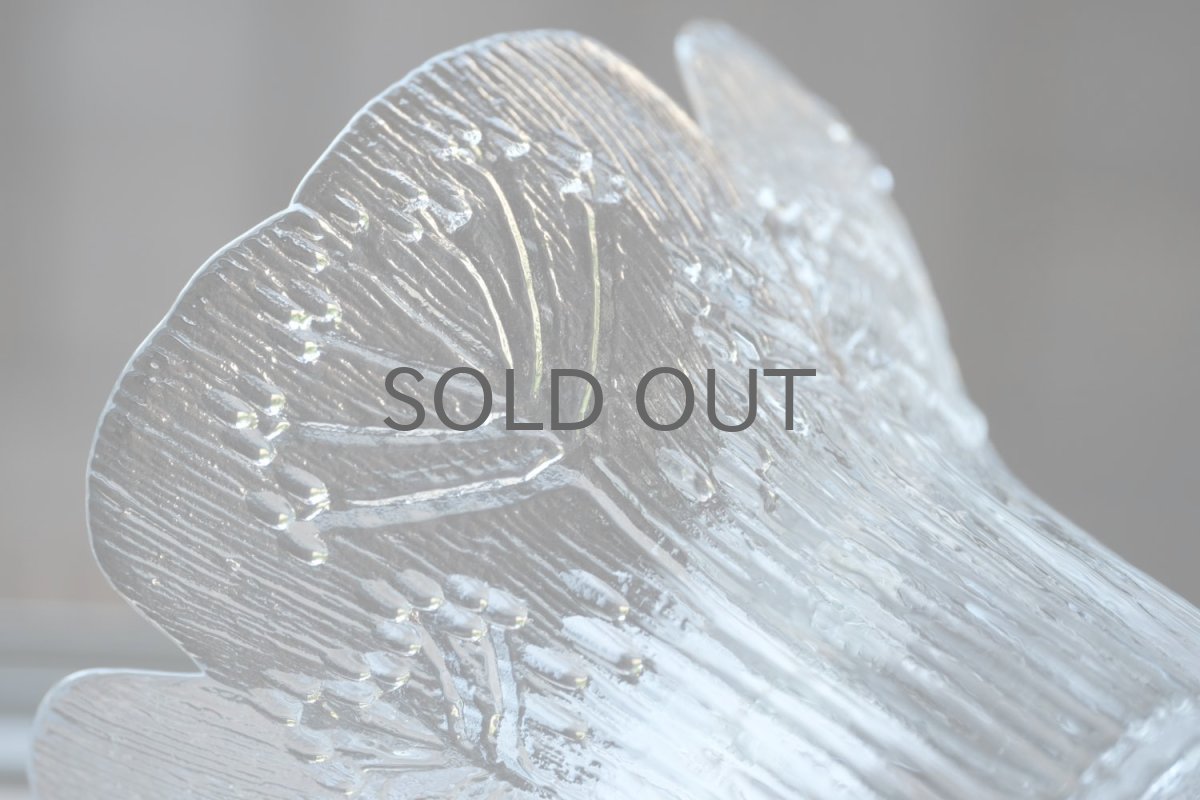 画像6: ビンテージ北欧ガラス/フィンランド/Mantsalan Lasisepat/シャク/クリア/花瓶/キャンドルホルダー (6)