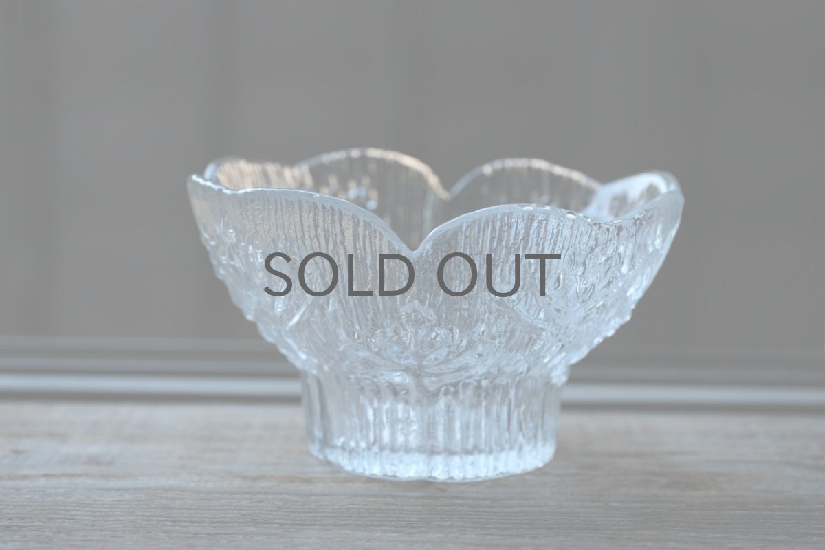 画像4: ビンテージ北欧ガラス/フィンランド/Mantsalan Lasisepat/シャク/クリア/花瓶/キャンドルホルダー/Sサイズ (4)