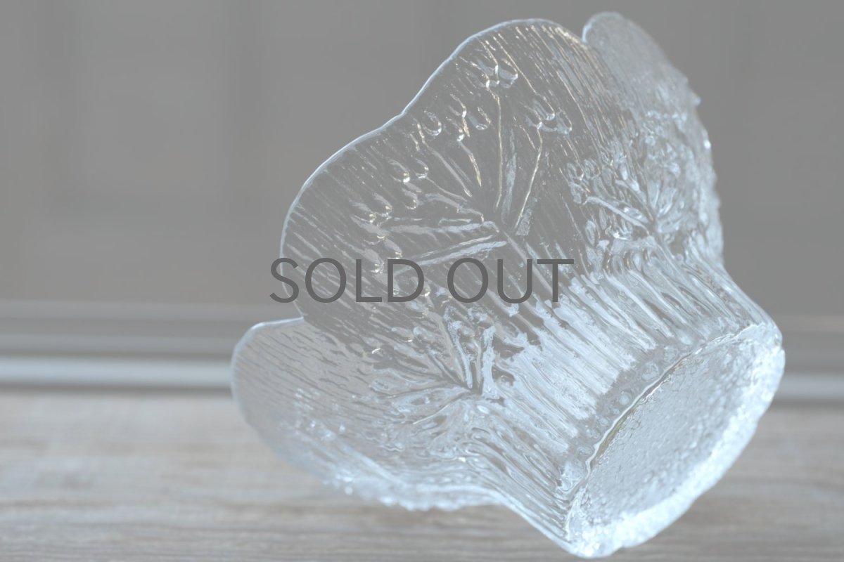 画像8: ビンテージ北欧ガラス/フィンランド/Mantsalan Lasisepat/シャク/クリア/花瓶/キャンドルホルダー/Sサイズ (8)