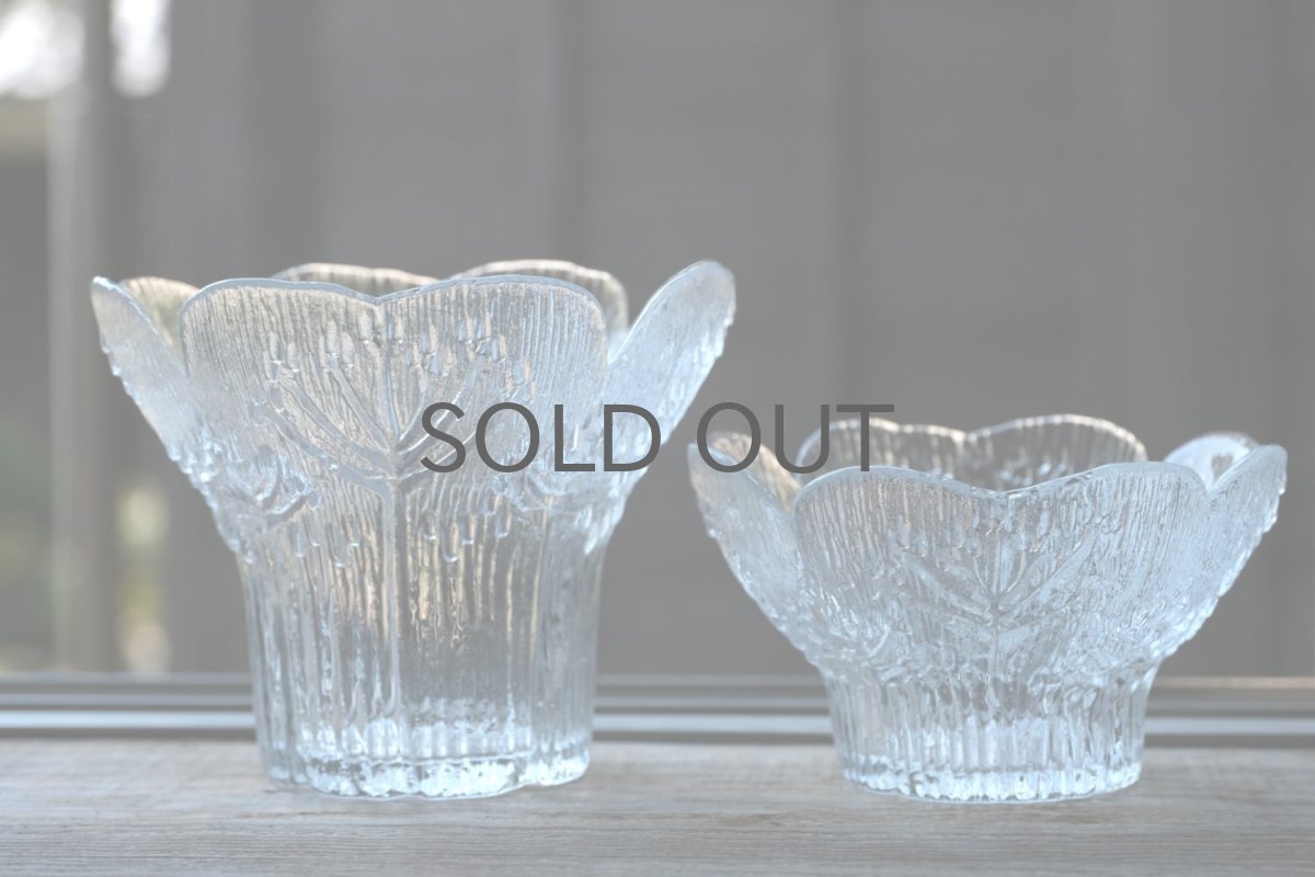 画像12: ビンテージ北欧ガラス/フィンランド/Mantsalan Lasisepat/シャク/クリア/花瓶/キャンドルホルダー/Sサイズ (12)