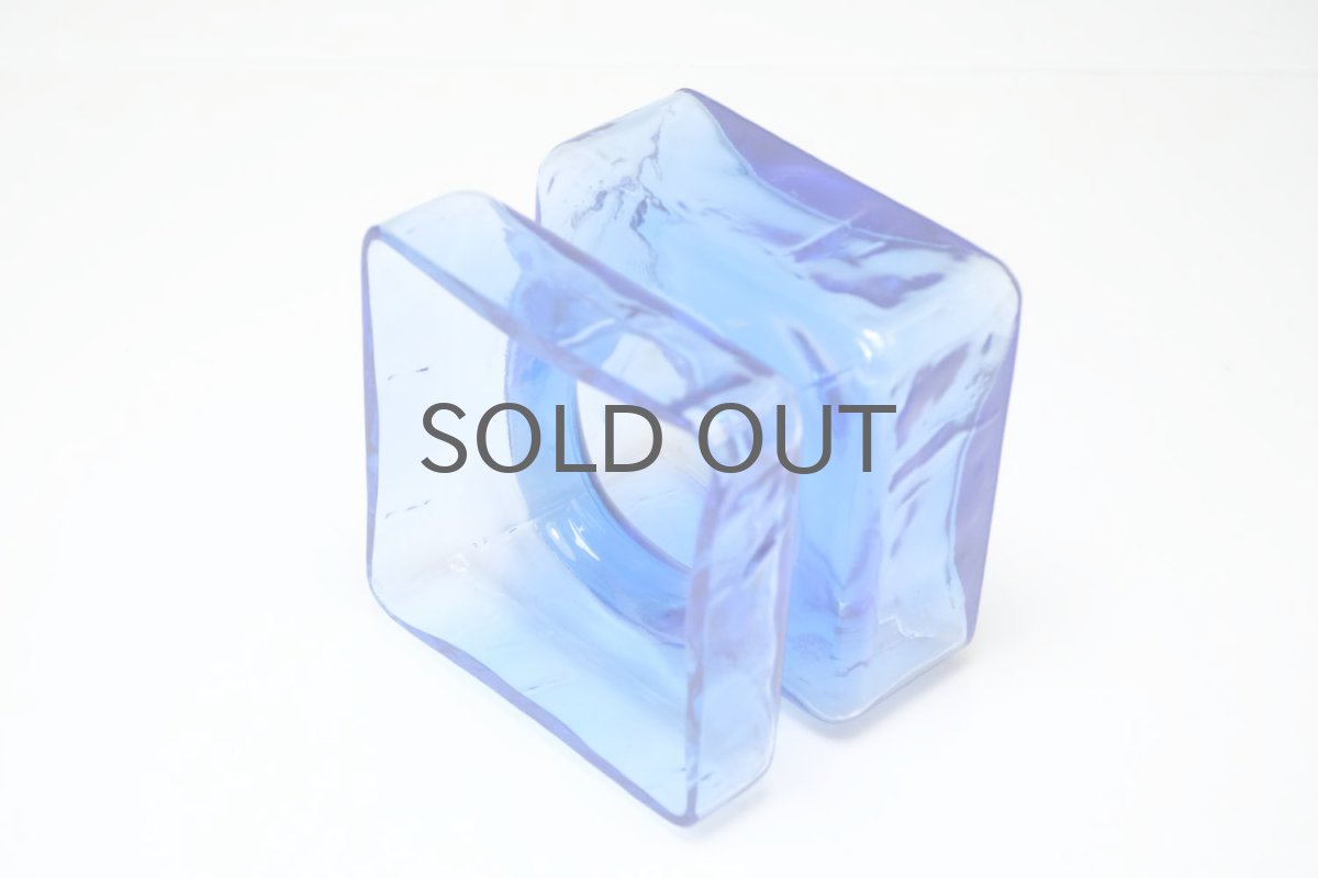 画像6: ビンテージ北欧雑貨/Riihimaen Lasi /リーヒマエン・ラシ/Pala/パラ/花瓶/ブルー/Mサイズ (6)