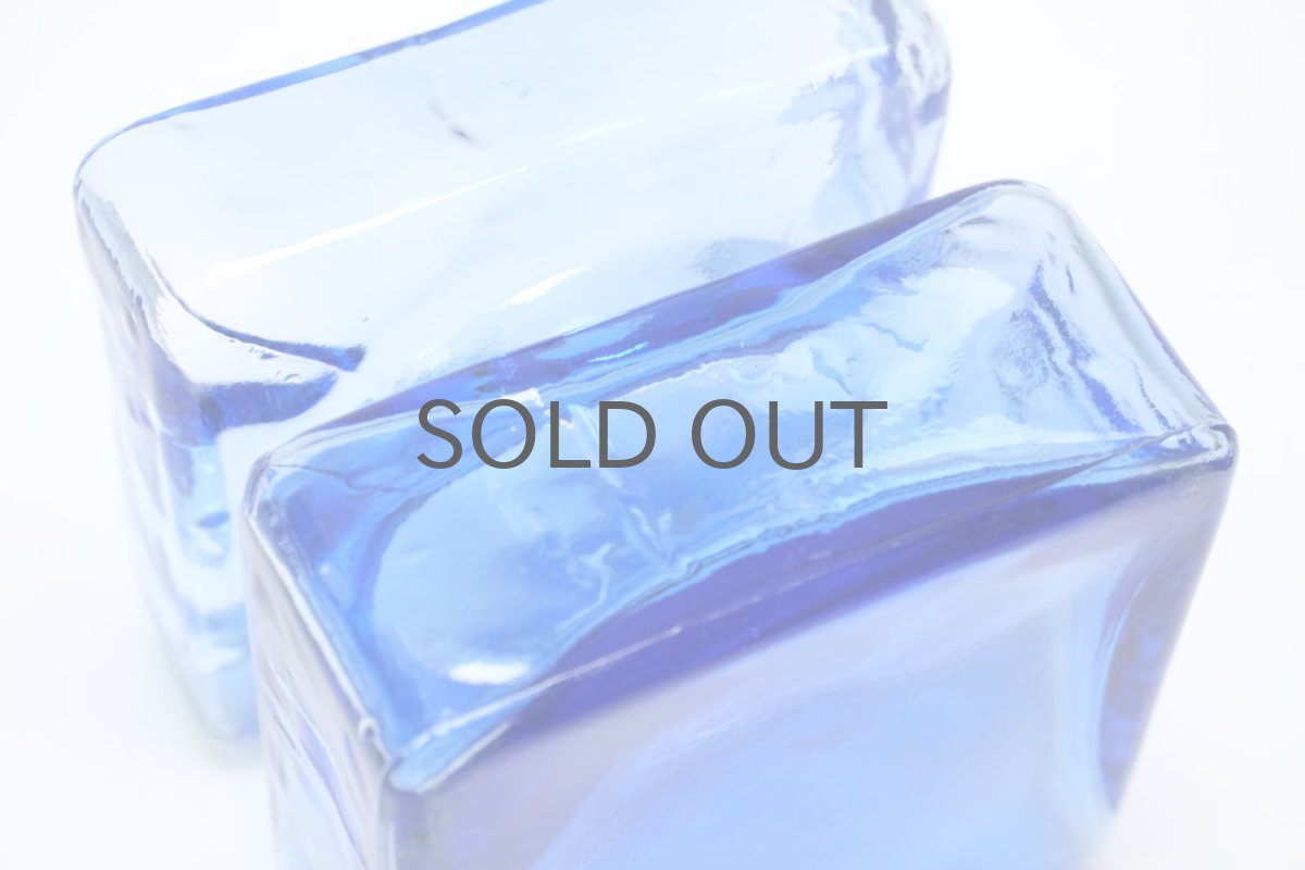 画像5: ビンテージ北欧雑貨/Riihimaen Lasi /リーヒマエン・ラシ/Pala/パラ/花瓶/ブルー/Mサイズ (5)